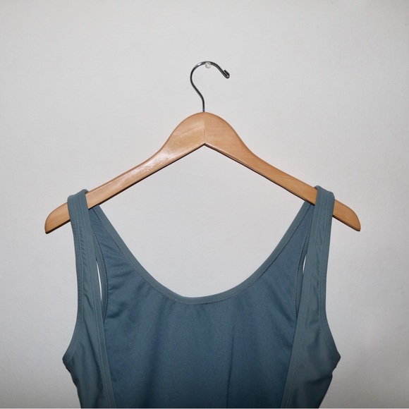 Adidas Core Solid Logo Stripe One Piece Swimsuit in Grey/Black - Picture 6 of 12